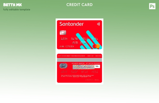 Модерен стил шаблон за мастер картички на САД Сантандер банка